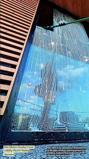 Glass Window Cleaning Using Telescopic Window Washing Brush | Work Process