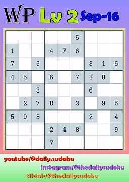 The Washington Post Daily #Sudoku 2025-09-16 Level 2 #puzzle #games #education #braingames