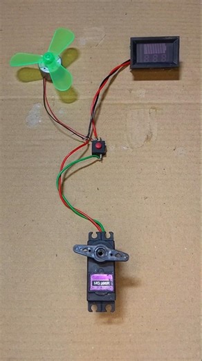 Powering a Voltmeter and DC Fan Motor With Metal Gear Servo Motor • DC Motor #dcmotor #tech #shorts