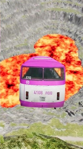 Bus vs Giant Lava Pit – BeamNG.drive #beamng #shorts #beamngdrive #automobile #usa #viral #brasil