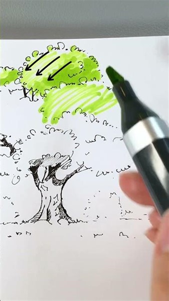 How to Draw trees with Chisel Markers