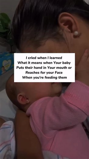 did you know it’s not random when your baby reaches for your face while they’re feeding? it’s called “cross-identification.” this means that babies recognize that their mothers provide them with love, milk, comfort, and warmth. they reach for their mommy’s face as their way of “giving something back” to mommy their tiny way of saying “thank you.” and this is not exclusive to breastfeeding… babies who bottle-feed do this too! as moms, these little moments remind us that our babies are always conn