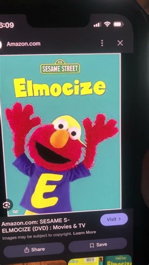Sesame Street Elmocize 1996 DVD 📀