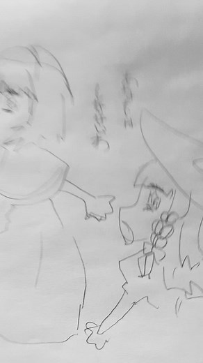 東方Projectイラスト - 霧雨魔理沙とアリス・マーガトロイドの立ち絵