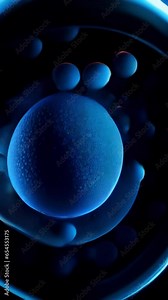 Magnified to an astonishing degree, the mesmerizing image captures the vivid array of minuscule nucleoli, each resembling a brilliant, speckled orb, elegantly floating within the Abstract video Stock Video