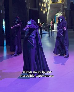 Go behind-the-scenes at our Death Eater rehearsals and meet the faces behind the masks…💀 Who will be visiting the Death Eaters during Dark Arts? 👀 #DarkArts #WBTourLondon [Visual description: A video showing the Death Eater rehearsals for Dark Arts, featuring the Death Eaters practising wand choreography for their processions throughout the Studio Tour.] | Warner Bros. Studio Tour London