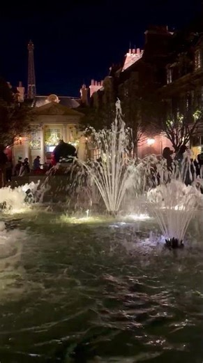 France Pavilion Fountain at Night | EPCOT