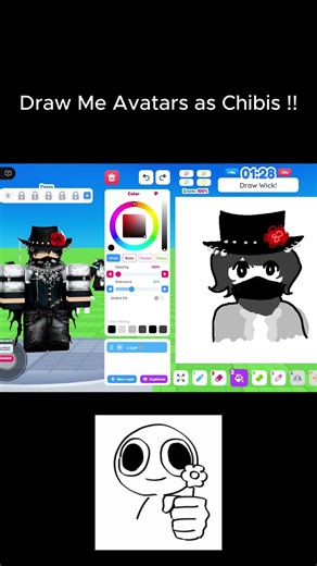 Drawing chibi avaters Roblox draw me #robloxdrawing #roblox