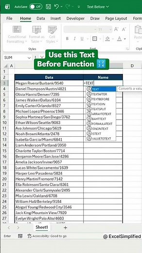How to Use TEXTBEFORE Function in Excel (Extract Text Easily) #excel #exceltips