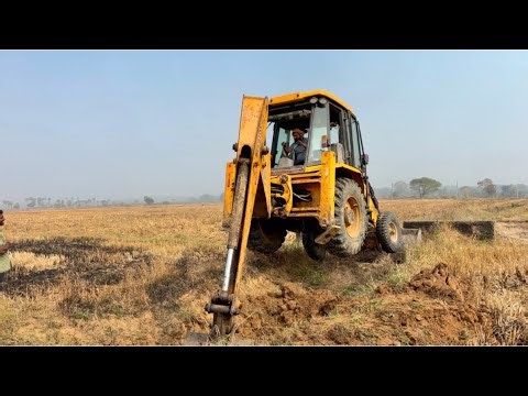 JCB 3dx Backhoe Machine Going to Khalba Nahar Clean Construction Site Water Coming inField Jcb Stunt