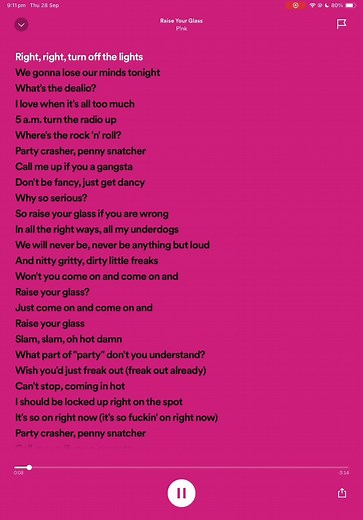 Raise Your Glass~ Pink #sounds #fyp #raiseyourglass #pink #tiktoksounds #viral