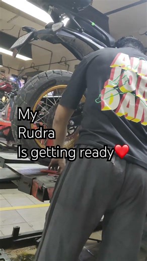 My Rudra is getting ready for spiti adventures ❤️ #bikelovers #travel #offroad