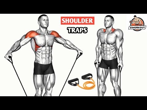Home Shoulder + Trap Workout with Bands | No Gym Required