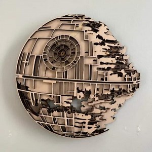 Death Star 5 Layer Laser Cut File | 3D Star Wars Wall Art Vector |galactic Empire Decor SVG DXF CDR | Sci-fi Wood Map Plan |digital Download - Etsy
