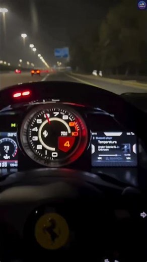 Night drive in a Ferrari! Pure adrenaline rush. 🏎️💨 Gear shifts are so satisfying.#shorts #trending