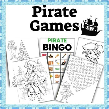 Pirate Activity Pack – Mazes, Bingo & Coloring Pages with Pirate Themes