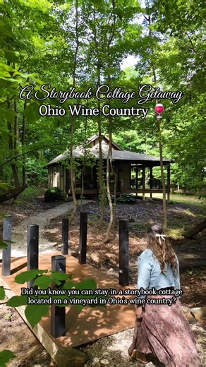 Save this for your next Ohio wine country getaway 🍷 Stay at Vineyard Woods 🍇 Visit vineyardwoods.com to book a stay (will also link in my bio) {hosted} These luxury storybook cottages are tucked perfectly in the woods and great for a couples getaway. They each have a kitchen, fireplace or fire pit, full bathroom, comfortable bed and beautiful views. The Bent Tree Cottage was featured in this reel. Walking distance to Kosicek Vineyards and minutes from multiple wineries 🙌. Wineries I've been t