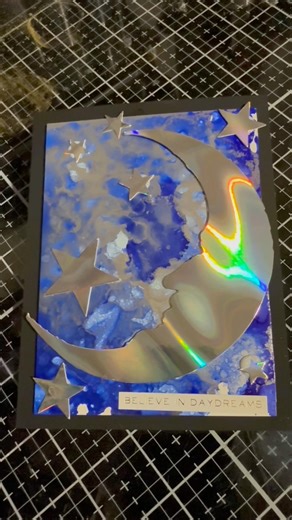 Ranger Tim Holtz Alcohol Ink and Alloy: Sizzix Bigz Die Moon and Stars: Card Making