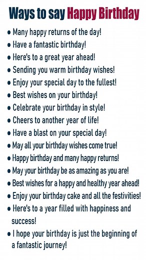 Unique Ways to Say Happy Birthday in English