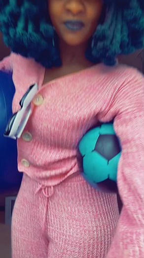 Fun Home Workout with a Blue Exercise Ball