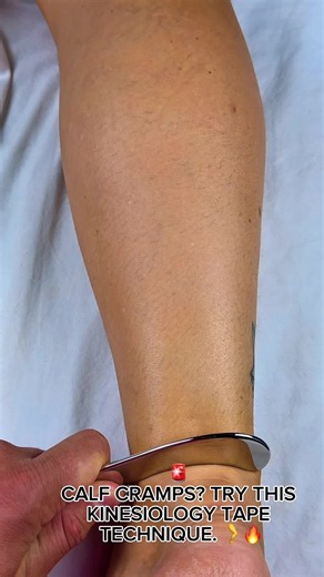 🚨 CALF CRAMPS? DON’T IGNORE THIS! That sudden tight, grabbing, painful calf cramp can stop you in your tracks. 😳 Before you just stretch it again… TRY THIS KINESIOLOGY TAPE TECHNIQUE. 🦵🔥 Kinesiology tape can provide gentle support, improve body awareness, and help the calf feel more comfortable during movement. ⚡ Cramping at night? ⚡ Tight calves after workouts? ⚡ Calf constantly feels like it’s about to lock up? SAVE THIS TAPING TECHNIQUE — YOUR CALVES MAY THANK YOU LATER. #CalfCramps #Kine