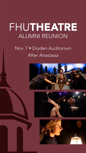 From The Miser in 1973 to Anastasia in 2025, generations of FHU Theatre alumni have brought stories to life on the FHU stage. 🎭 This Homecoming, we’re inviting YOU to Find Your Way Back. Join us for a special Theatre Alumni Reunion on Friday, November 7, right after the performance of Anastasia. Reconnect with castmates, relive memories and take a backstage tour of the newly renovated Dryden Auditorium. Visit @fhutheatre for details and registration! We can’t wait to welcome you home. ❤️ #FHUFa
