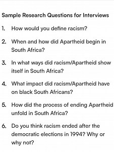 Sample Research Questions for InterviewsHow would you define ... | Filo