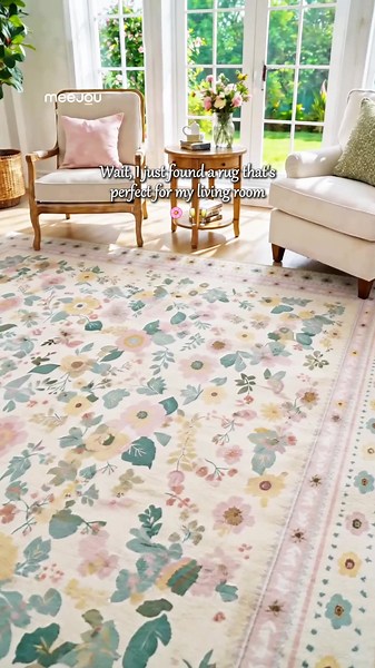 I just found a rug that is perfect for my living room!💞✨ #washablerugs #summervibes☀️ #homedecorideas #rug #meejourugs