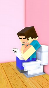 When dropped your phone in toilet - Herobrine and Sadako Squid Game | Reel Minecraft animation