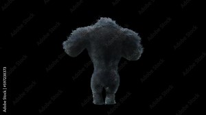 Gorilla Dancing, 3d rendering, Animation Loop composition 3d mapping cartoon, Included in the end of the clip with Alpha matte.