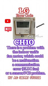 LG air conditioner error Code CH10 #hvac #hvactechnician #hvaclife #hvacsolutions #hvactools #hvac