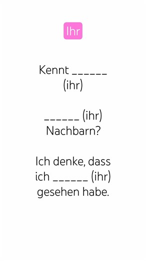 A1, A2, B1, Learn German, German grammar, #dative #ihr #euer German grammar, exercises, exercises