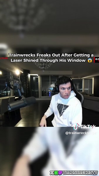 Trainwrecks Freaks Out After Getting a Laser Shine 😱 #trainwreck #trainwrecks #trainwreckstv #fyp #viral