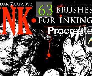 ArtStation - INK. for Procreate: 63 Brushes for realistic Inking | Brushes