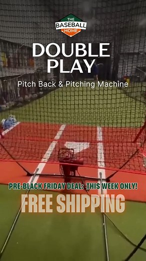 Pre-Black Friday Deal: Free Shipping This Week Only! Double Play Pitch Back & Pitching Machine — the 2-in-1 baseball and softball trainer built for both hitters and fielders. https://thebaseballhome.com/products/double-play-pitch-back-pitching-machine | The Baseball Home