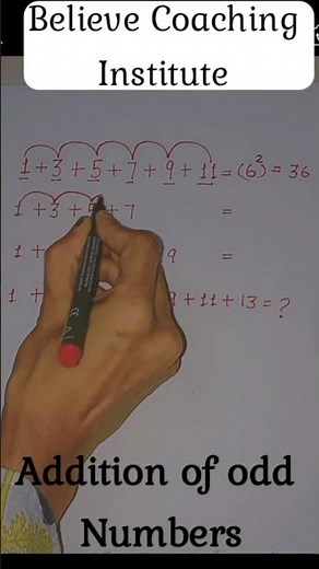 How to Quickly Add Consecutive Odd Numbers | Math Trick
