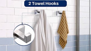 ALEASHA 5- Piece Bath Hardware Set with Towel Bar Toilet Paper Holder Towel Hook in Brushed Nickel AL-8J115