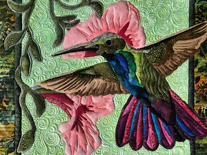 slow train series: appliqué quilts: the hummingbird
