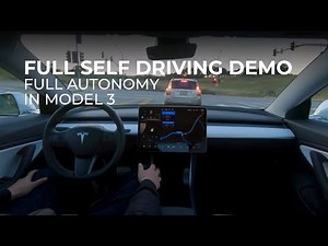 Tesla Full Self Driving Demo in Model 3 with new FSD Computer (aka Hardware 3)