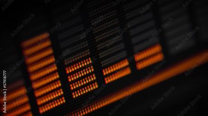 Audio level indicator on the screen. Music equalizer Stock Video