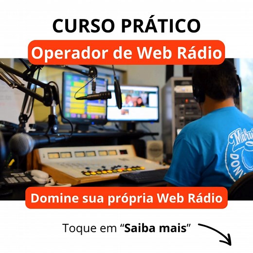🎙️ Chegou o Curso Operador de Web Rádio em 7 Dias – um treinamento 100% prático e online que vai te mostrar passo a passo como montar, configurar e operar uma rádio online profissional, direto do seu celular ou computador. 👉 Ideal para: Pastores, comunicadores, locutores, músicos, DJs ou qualquer pessoa apaixonada por comunicação e com o sonho de ter uma rádio própria! 📦 Você vai aprender: ✅ Como funciona uma Web Rádio de verdade; ✅ Dicas e macetes que ninguém ensina; ✅ Operar painel de contr
