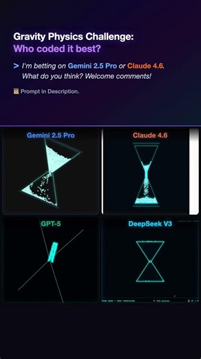 AI Coding Clash: Gravity Physics ⏳ #gemini #Claude