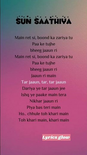 Sun Saathiya Lyrics | ABCD 2 | Priya Saraiya & Divya Kumar | Full Song Lyrics