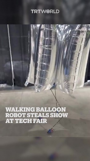 BALLU, a bipedal blimp robot, stunned visitors at a California tech fair. The robot is "affordable, lightweight, and safe," according to its creator Dennis Hong, and "can practically walk on water and on a tight rope," though it's not being advised for outdoor use due to its light weight. | TRT World