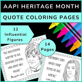 Asian Pacific American Heritage Month coloring pages/ AAPI Quotes May Activities