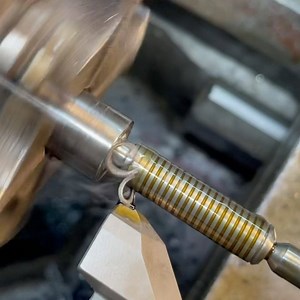 Single point threading 16 pitch threads in some 1018 cold rolled. I use angular compound in-feed, with a calculated depth of .047” but use the pitch mic to verify pitch diameter. I’m using the @tungaloyamerica Tetra Mini Cut threading tool and it’s been working excellent! #abom79 #manualmachining #manualmachinist #singlepointthreading #lathe #lathework #machineshop #jobshop #tungaloy | Abom79