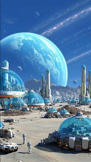 FUTURISTIC HUMAN COLONY ON AN ALIEN MOON 🌌 | HIGH DETAIL SCI-FI DIGITAL ART