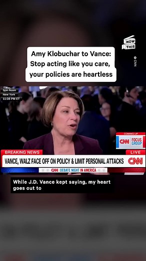 'But your policies are heartless' — Amy Klobuchar came out swinging at JD Vance after the debate #vpdebate #debate #jdvance #election