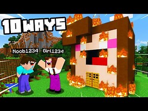 10 Ways To PRANK Noob1234's Girlfriend's House! ( Preston Minecraft)