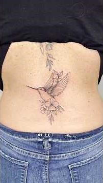 Fine Line Hummingbird - Lower Back Tattoo